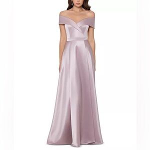 Xscape Off-Shoulder Mauve Evening Gown size 6 (NWT)